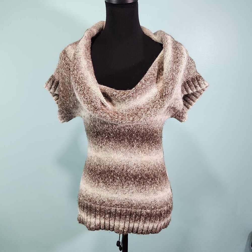 Maurices Womens Brown Striped Cotton Wool Cowl Neck Short Sleeve Knit Med
Lot I